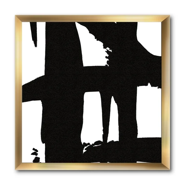 Designart &Black & White Crossing Paths II& Modern & Contemporary Framed Art Print - 16 in. Wide x 16 in. High - Orange