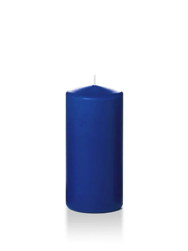 Set of 12 - Wholesale Pillar Candles - Royal Blue - 3x22x6x22