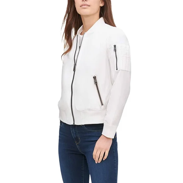 Levi&s Women's Zip-Detail Bomber Jacket - White - Size M