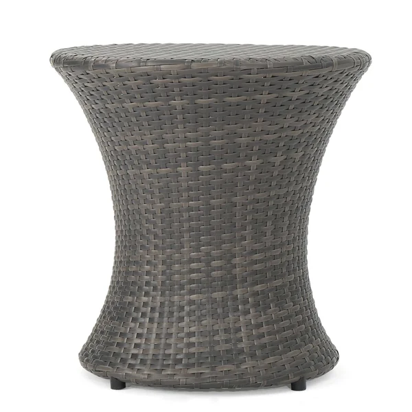 19.5x22 Gray Contemporary Outdoor Patio Accent Side Table