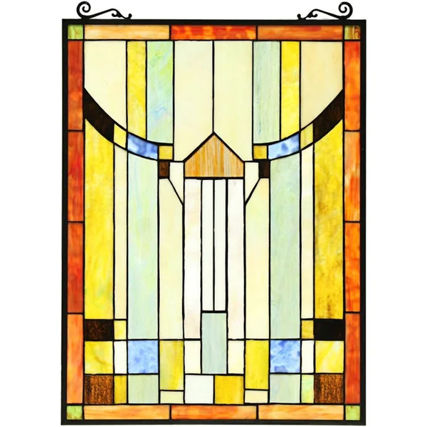 Chloe Lighting Kinsey Tiffany-style Misssion Design Window Panel 18x22 x 25x22