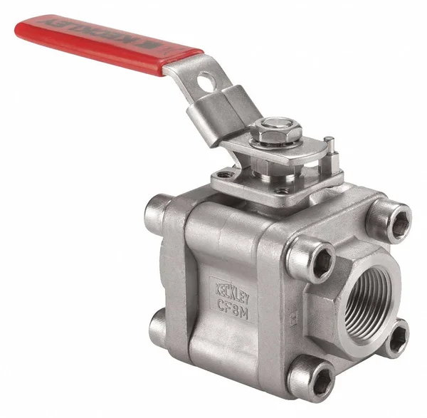 Keckley - BVM3SWFSSRGSL-075 - Ball Valve - 316 Stainless Steel, Inline, 3-Piece, Pipe Size 3/4 in