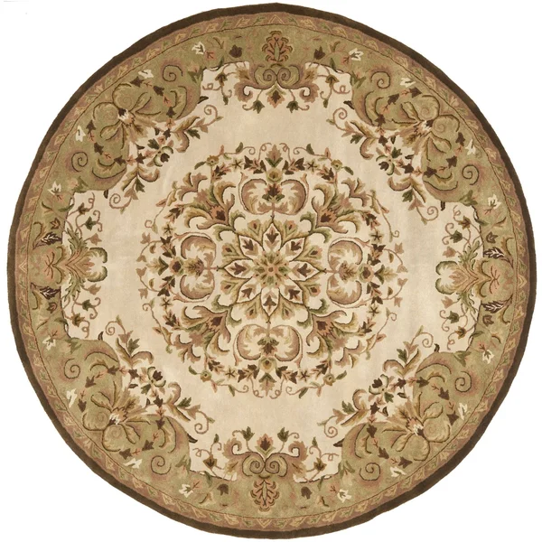 Safavieh Heritage HG640A Area Rug - Beige/Green - Size 4& x 4& Round
