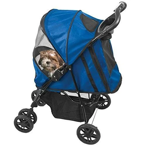 Pet Gear Happy Trails Stroller for Cats and Dogs Up to 30pounds Cobalt Medium