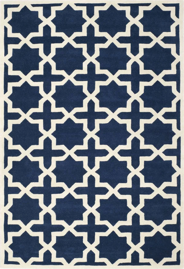 Safavieh Chatham Dark Blue & Ivory 4& x 4& Square Rug