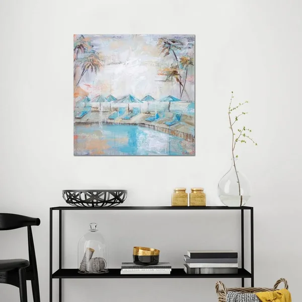Kym De Los Reyes Canvas Wall Decor Art Prints - Poolside at Kahala ( Sports > Swimming > Swimming Pools art)