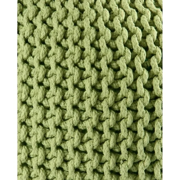 Pouf Ottoman Cotton Rope Green 16-Inch - 18 x 18 x 16