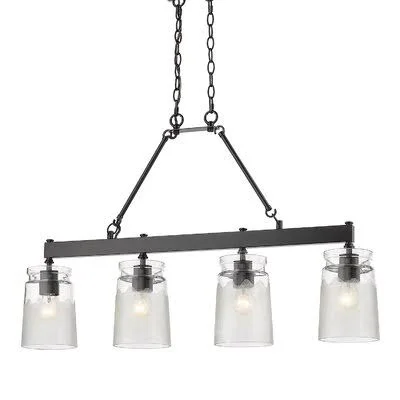 Fouke 4 - Light Kitchen Island Linear Pendant Loon Peak Finish: Black