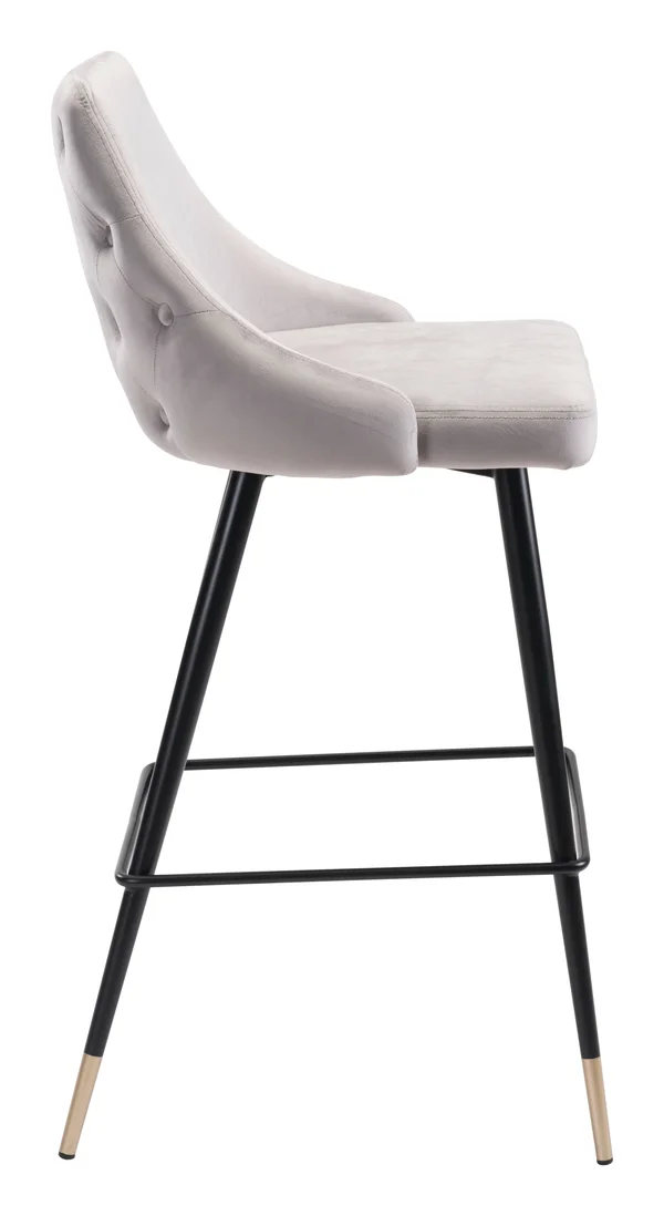 Posano Velvet Bar Height Bar Stool, Gray by Ashley HomeStore