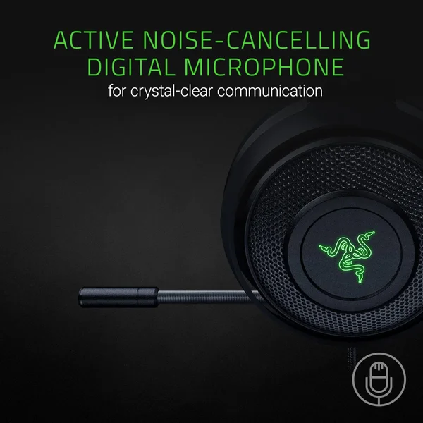 Razer Kraken 7.1 V2 Gaming Headset - Oval Ear Cushions - Black