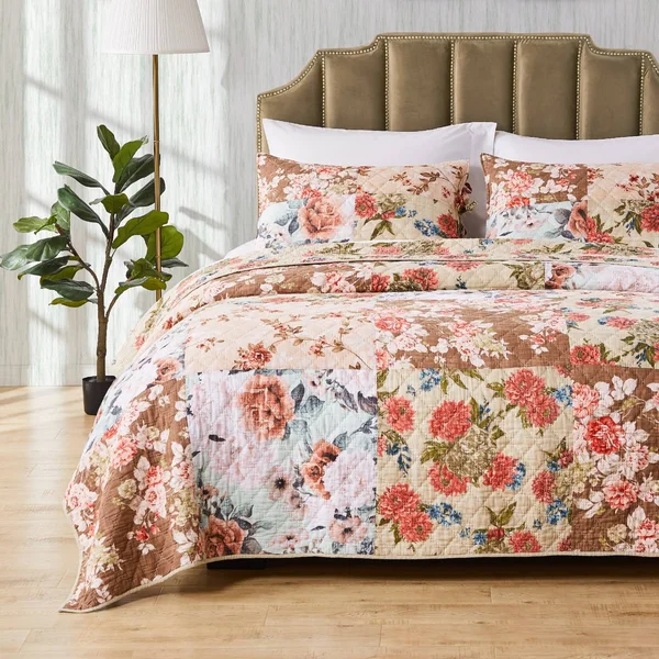 Greenland Home Fashions Briar Quilt and Pillow Sham Set - Natural - Twin