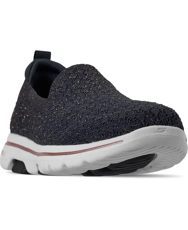 Skechers Women's GOwalk 5 Brave Slip-On, Navy/Gold