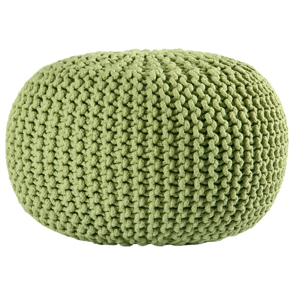 Pouf Ottoman Cotton Rope Green 16-Inch - 18 x 18 x 16