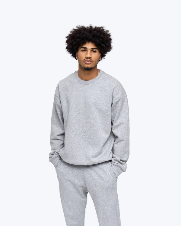Reigning Champ Midweight Terry Relaxed Crewneck - Men's Heather Grey - S
