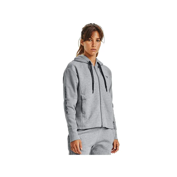 Under Armour Women's Rival Fleece Embroidered Full Zip Hoodie - Medium, Gray
