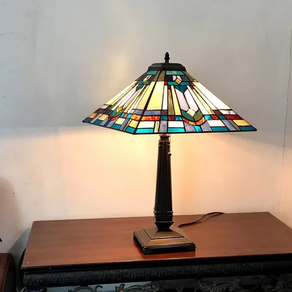 Chloe Lighting Irwin Tiffany-style 2 Light Mission Table Lamp 16x22 Shade