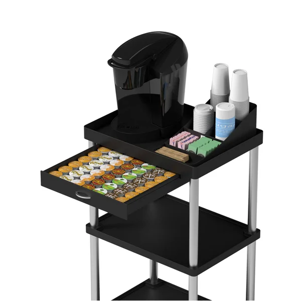 Mind Reader Valet - Trolley - 3 shelves - metal - high impact polystyrene (HIPS) - black