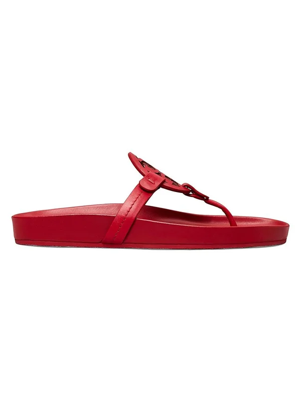 Tory Burch Women's Miller Cloud Thong Sandals - Red - Size 5.5 - Tory Red
