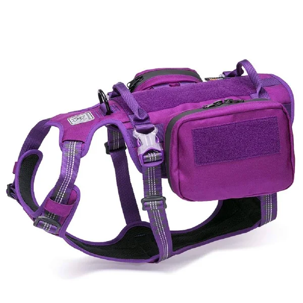 Chai&s Choice Rover Scout High-Performance Tactical Military Backpack Waterproof Dog Harness - Purple, Medium: 22 to 27-in Chest