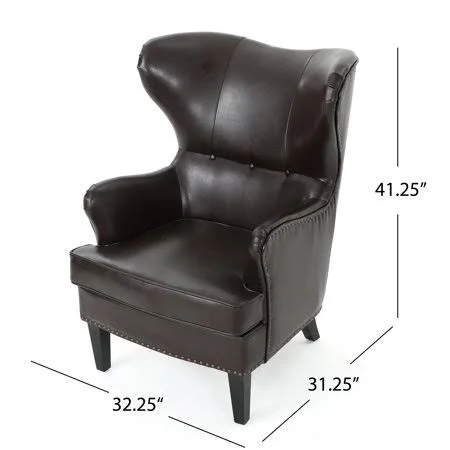 Noble House Wayne High Back Chair, Brown