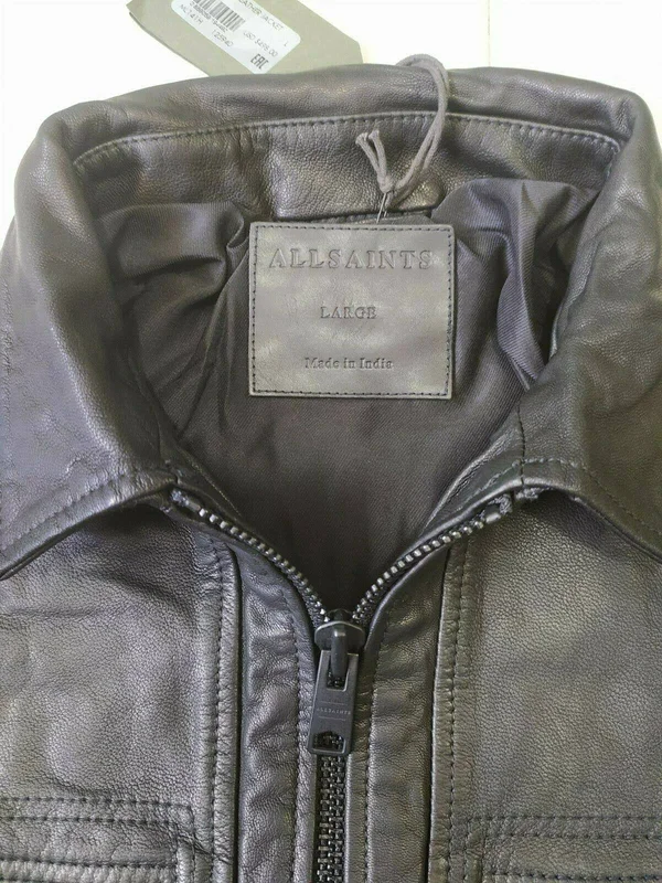 AllSaints Lark Leather Jacket Black