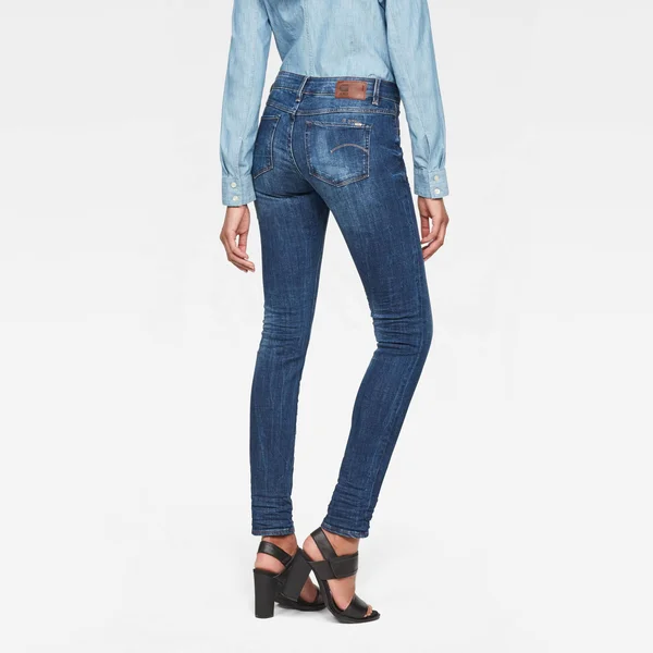 G-Star Raw Women 3301 Contour Skinny Jeans Medium Blue Size 24-30