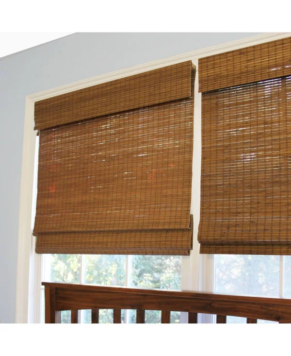 Radiance Cordless Maple Cape Cod Flatweave Bamboo Roman Shade - 34 in. W x 64 in. L