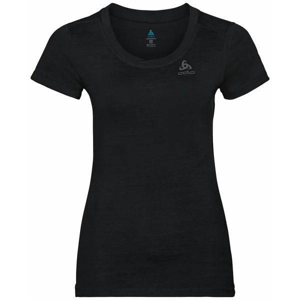 Odlo Women's Natural + Light Short-Sleeve Base Layer Top, Black, XL