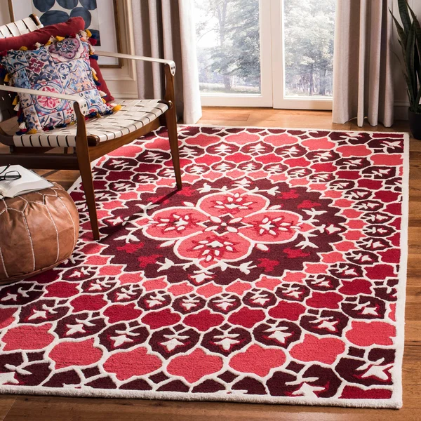 Safavieh 5& x 8& Bellagio BLG610K Red Ivory Rug