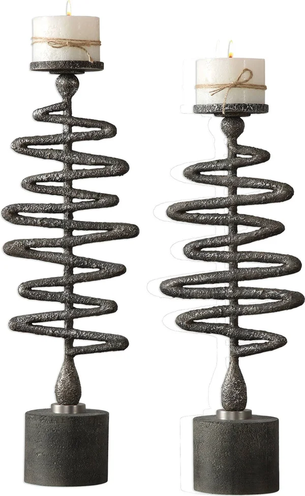 Uttermost Zigzag Candleholders, Set/2