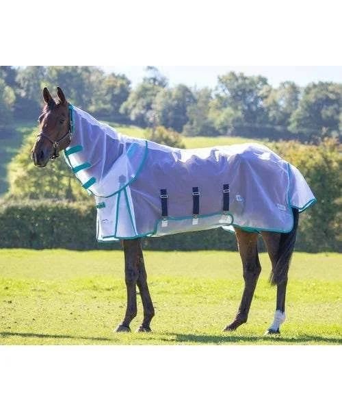 Highlander Fine Mesh Detachable Neck Fly Sheet - White