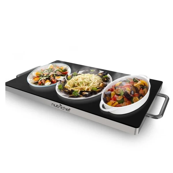 Nutrichef Pkwtr45 Electric Warming Tray, Food Warmer with Non-Stick Heat-Resistant