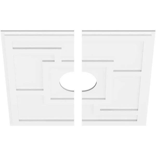 28 inchod x 6 inchid x 9 3/4 inchc x 1 inchp Knox Architectural Grade PVC Contemporary Ceiling Medallion - Two Piece