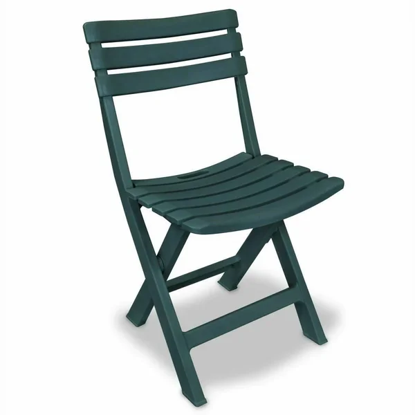 vidaXL 3 Piece Folding Bistro Set Plastic Green Balcony Set Patio Furniture
