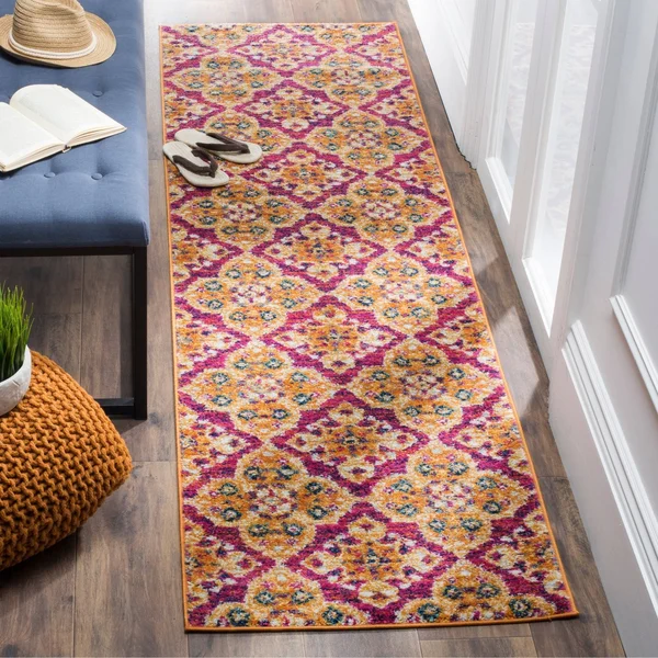 Safavieh Madison MAD605A 6&7x22 x 9&2x22 Fuchsia, Gold Area Rug