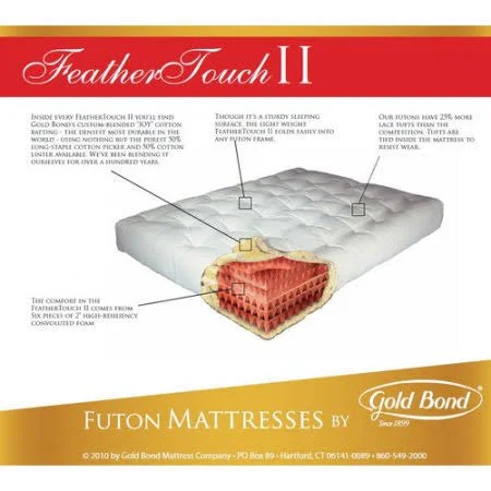 Gold Bond Feather Touch 7x22 Futon Mattress Size: Twin - Color: Chocolate