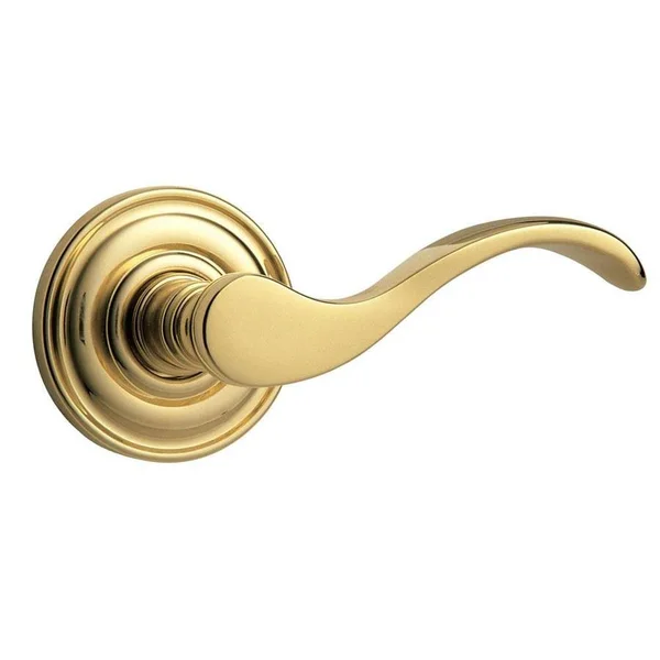 Baldwin 5455v031priv Wave Door Lever Privacy Set - Non-Lacquered Brass