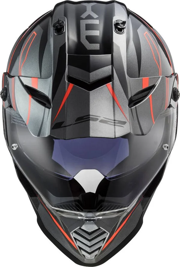 LS2 MX436 Pioneer Evo Knight - Enduro Helmet - Grey/Orange - XXL