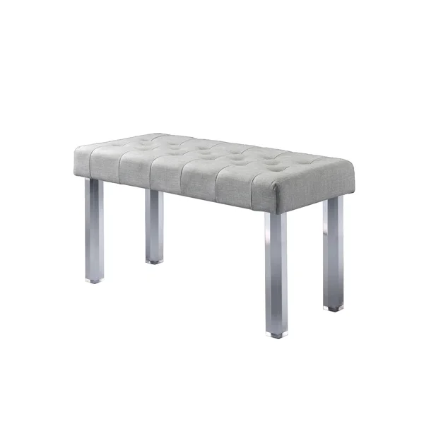 Acme Bagley Bench, Linen & Clear Acrylic