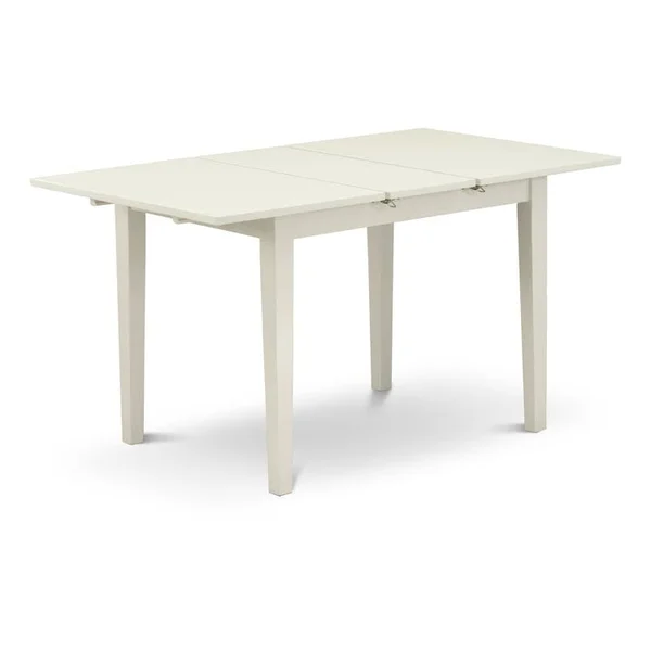 East West Furniture Norfolk 5-Piece Wood Kitchen Table Set in Linen White - NOEL5-LWH-07