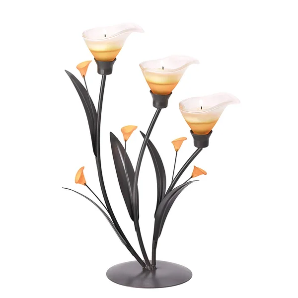 Amber Lilies Tealight Candle Holder