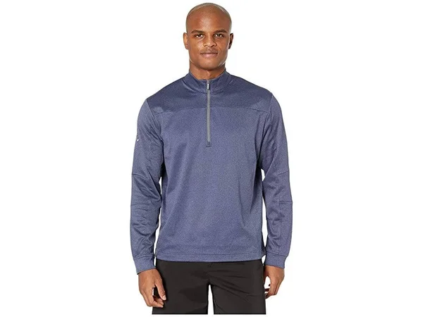 Callaway Stretch Waffle Fleece 1/4 Zip Pullover (Peacoat Heather) Men's Clothing