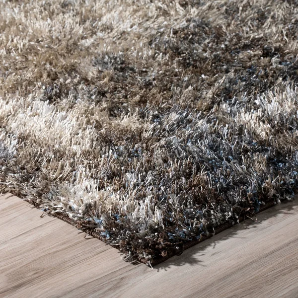 Addison Borealis Casual Plush Shag Blue Area Rug, Size: 5&3 inchx7&7 inch