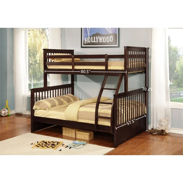 Carthew Convertible Twin Over Full Bunk Bed (Optional Storage or Trundle) - Bed + Trundle - Charcoal