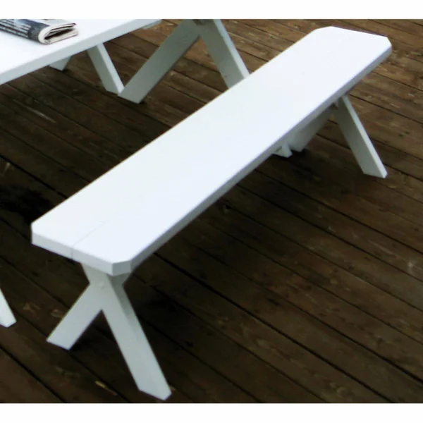 A & L Furniture Yellow Pine Crossleg Backless Bench Unfinished
