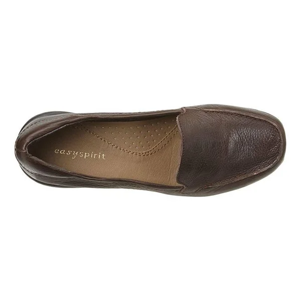 Easy Spirit Abide Leather Casual Flats - Brown - Loafers