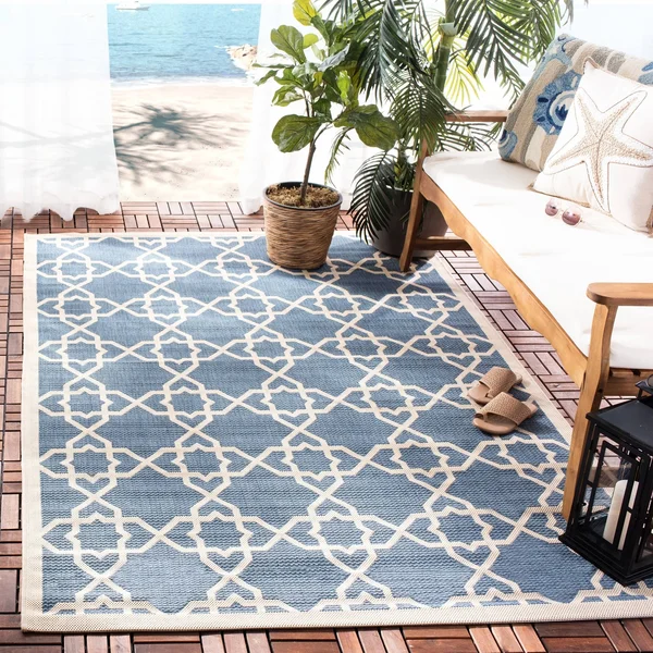 Safavieh Courtyard Area Rug CY6032 Green - Beige, 6& 7x22 x 6& 7x22 Round