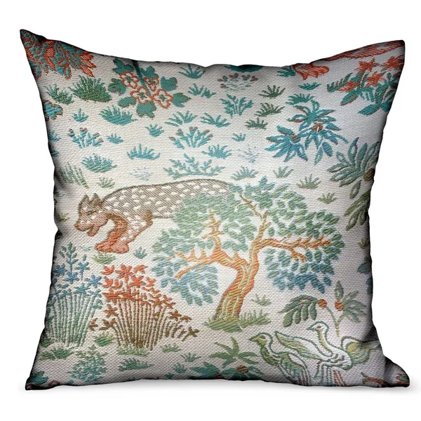 Plutus Brands Wild Jungle Multi Animal Motif Luxury Outdoor/Indoor Throw Pillow 20x22x20x22