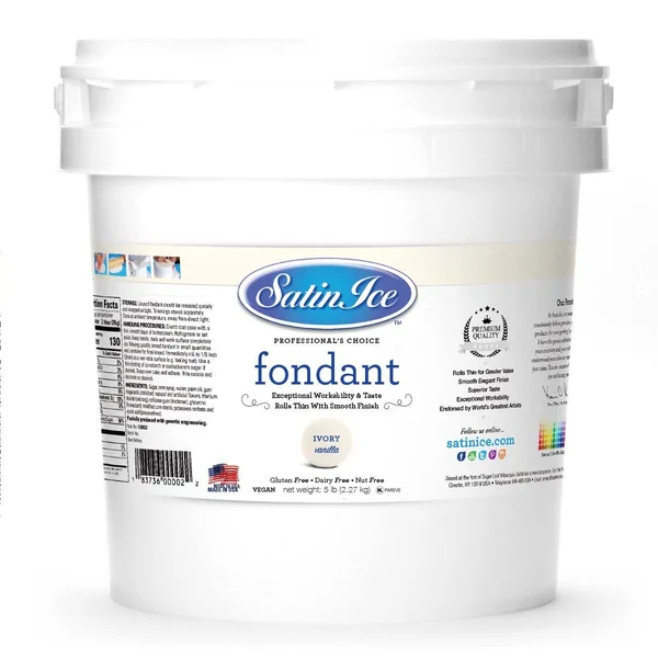 Satin Ice Rolled Fondant Icing Ivory 20 Pounds