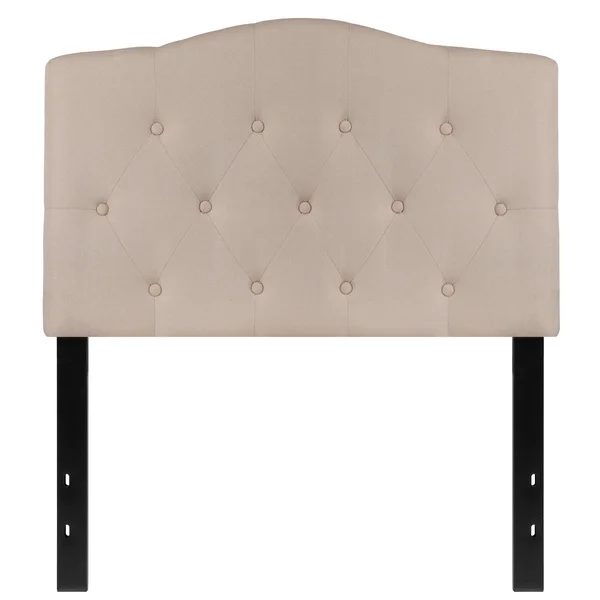 Cambridge Tufted Upholstered Twin Size Headboard in Fabric Camel